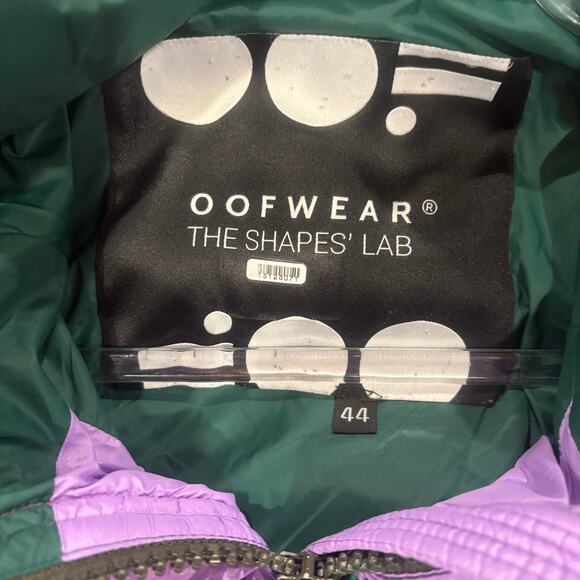 OOF Colorblock Oversized Puffer Vest in Green Purple Size 44 US Size 8 - Picture 6 of 7